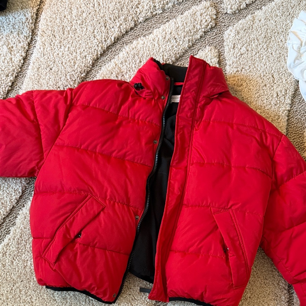 UO WOMENS Red Puffer Jacket